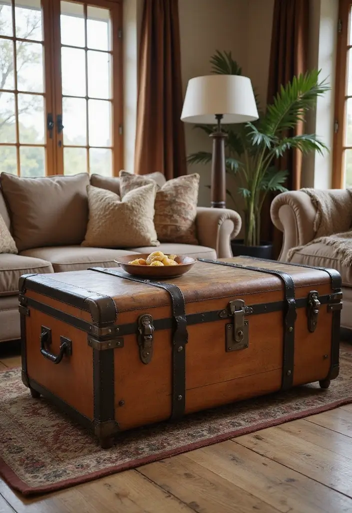 30 Room Storage Ideas for Every Space and Style - 18. Vintage Trunks