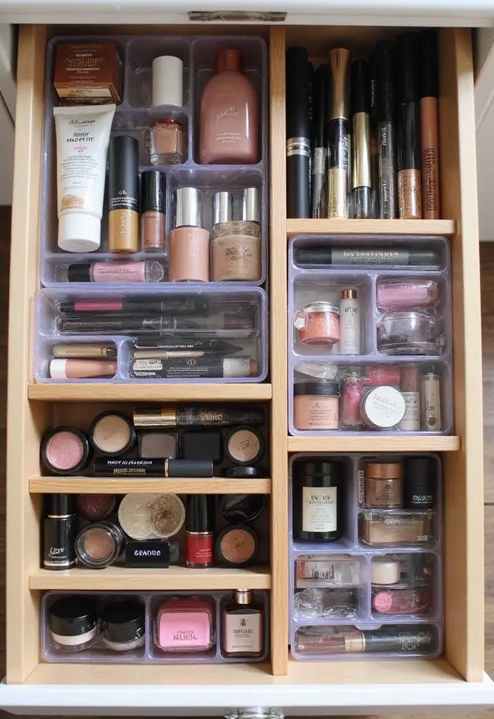 30 Room Storage Ideas for Every Space and Style - 23. Drawer Organizers for Makeup