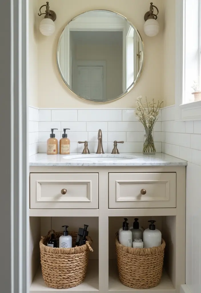 30 Room Storage Ideas for Every Space and Style - 24. Baskets Under Bathroom Sinks