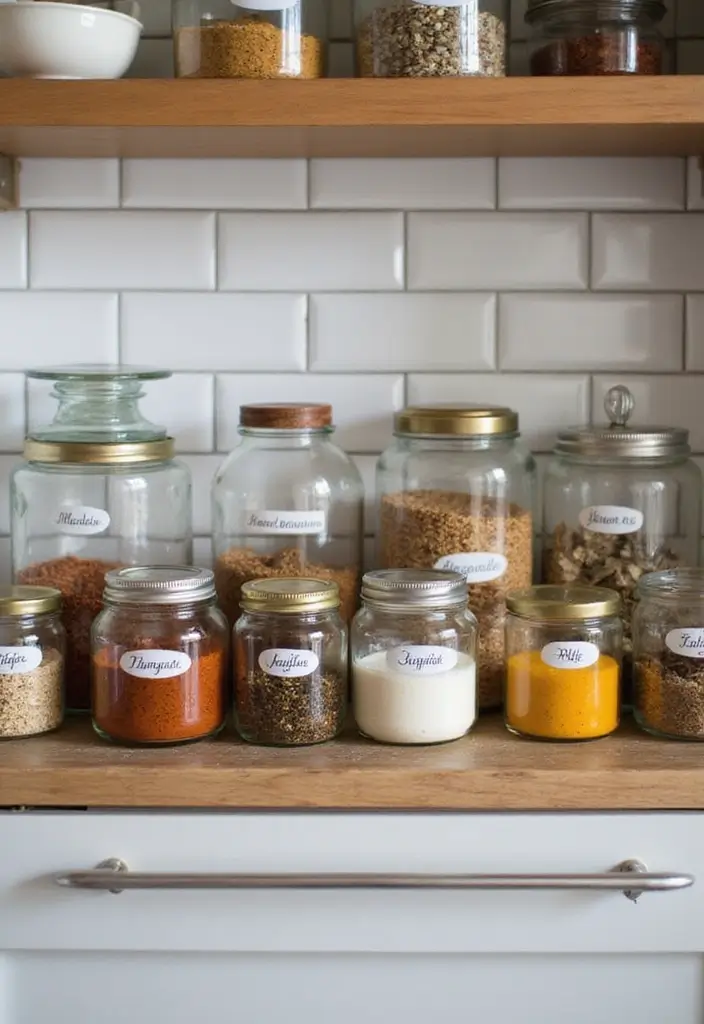 30 Room Storage Ideas for Every Space and Style - 30. Upcycled Glass Jars
