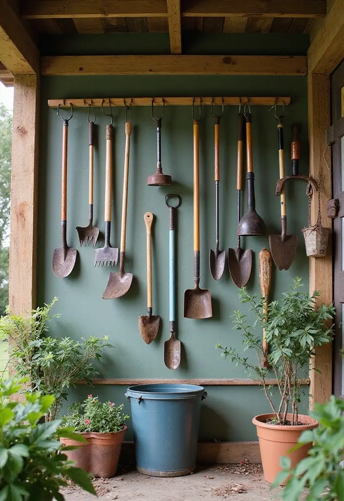 30 Shed Storage Ideas to Keep Tools and Gear in Order - 10. Garden Tool Wall
