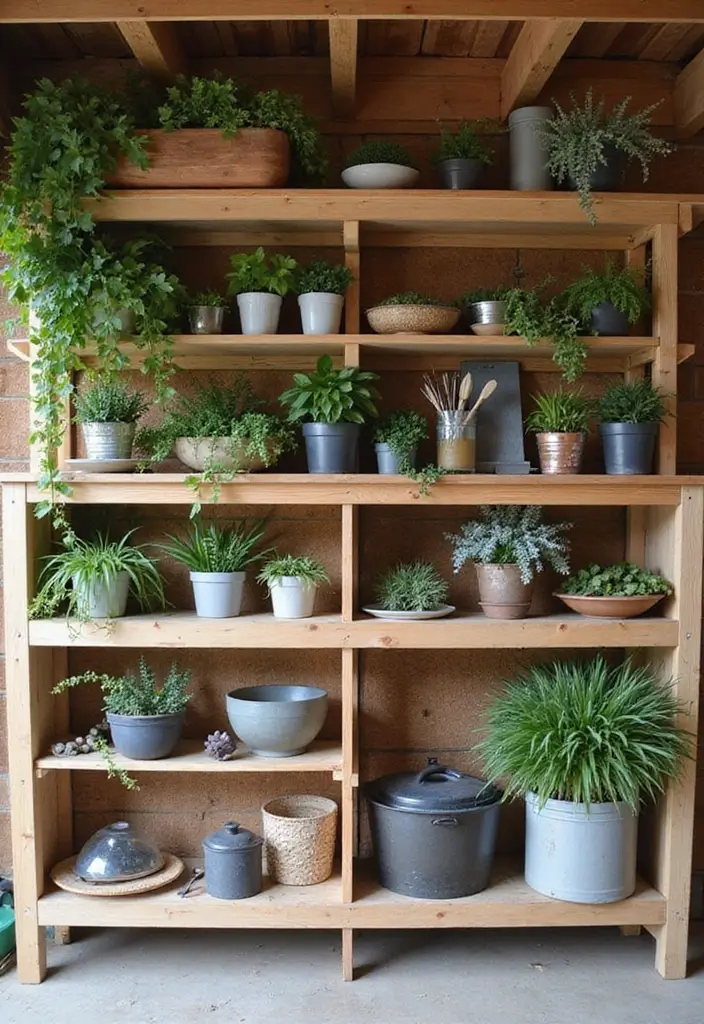 30 Shed Storage Ideas to Keep Tools and Gear in Order - 12. Custom Shelving Units