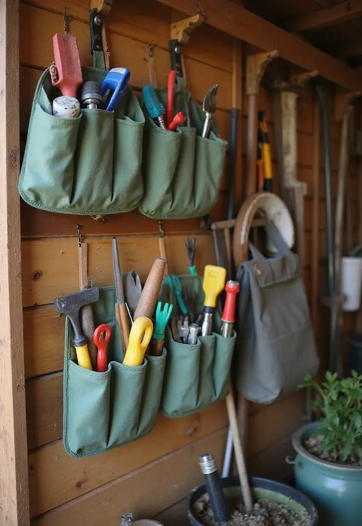 30 Shed Storage Ideas to Keep Tools and Gear in Order - 16. Tool Pouches
