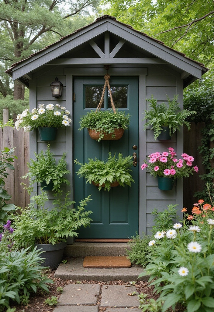 30 Shed Storage Ideas to Keep Tools and Gear in Order - 19. Mounted Planters