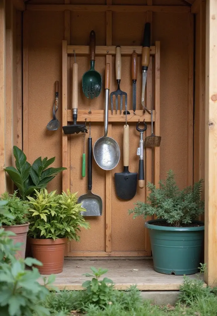 30 Shed Storage Ideas to Keep Tools and Gear in Order - 2. Vertical Tool Racks