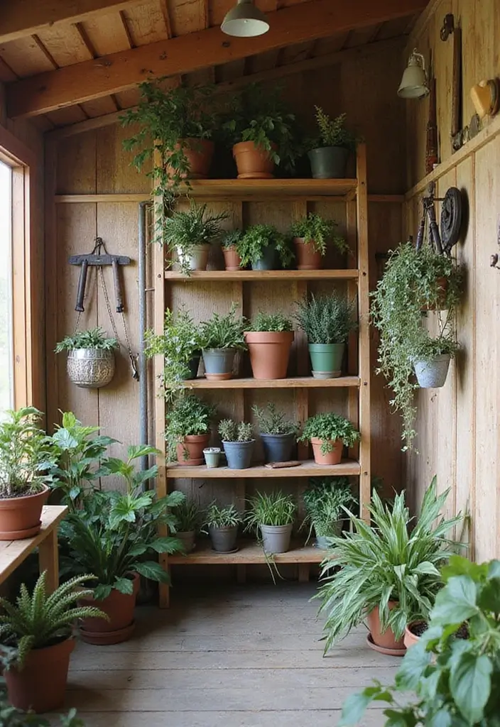 30 Shed Storage Ideas to Keep Tools and Gear in Order - 28. Ladder Shelving