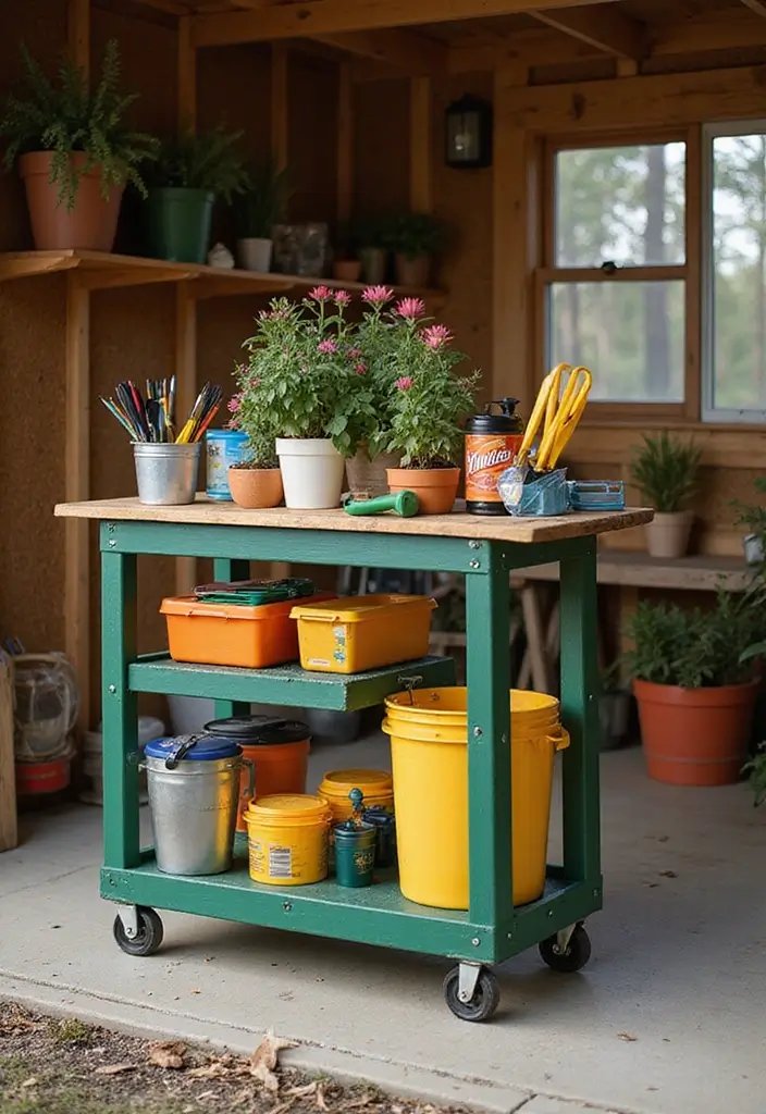 30 Shed Storage Ideas to Keep Tools and Gear in Order - 6. Rolling Tool Carts