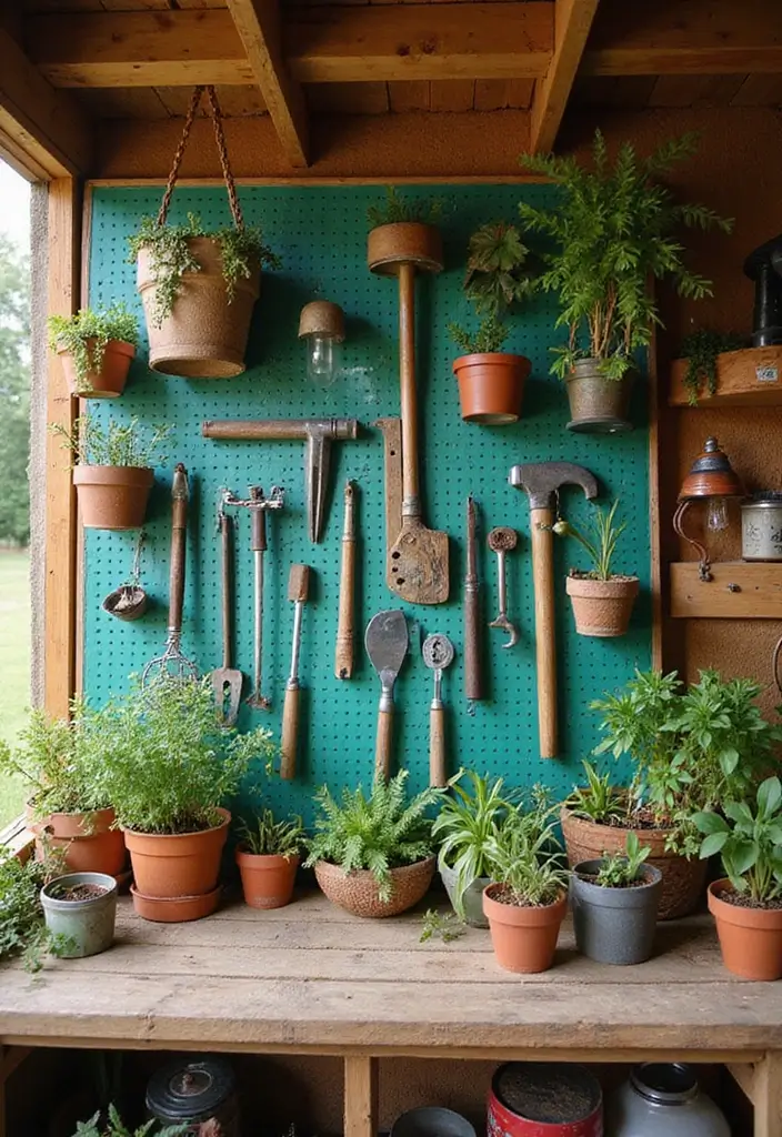 30 Shed Storage Ideas to Keep Tools and Gear in Order - 7. Pegboard Storage
