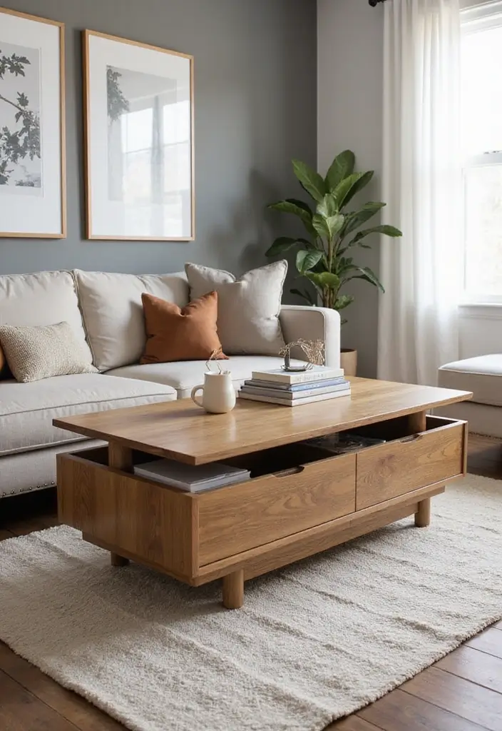 30 Small Apartment Storage Ideas for Big Style and Function - 3. Multi-Functional Coffee Tables
