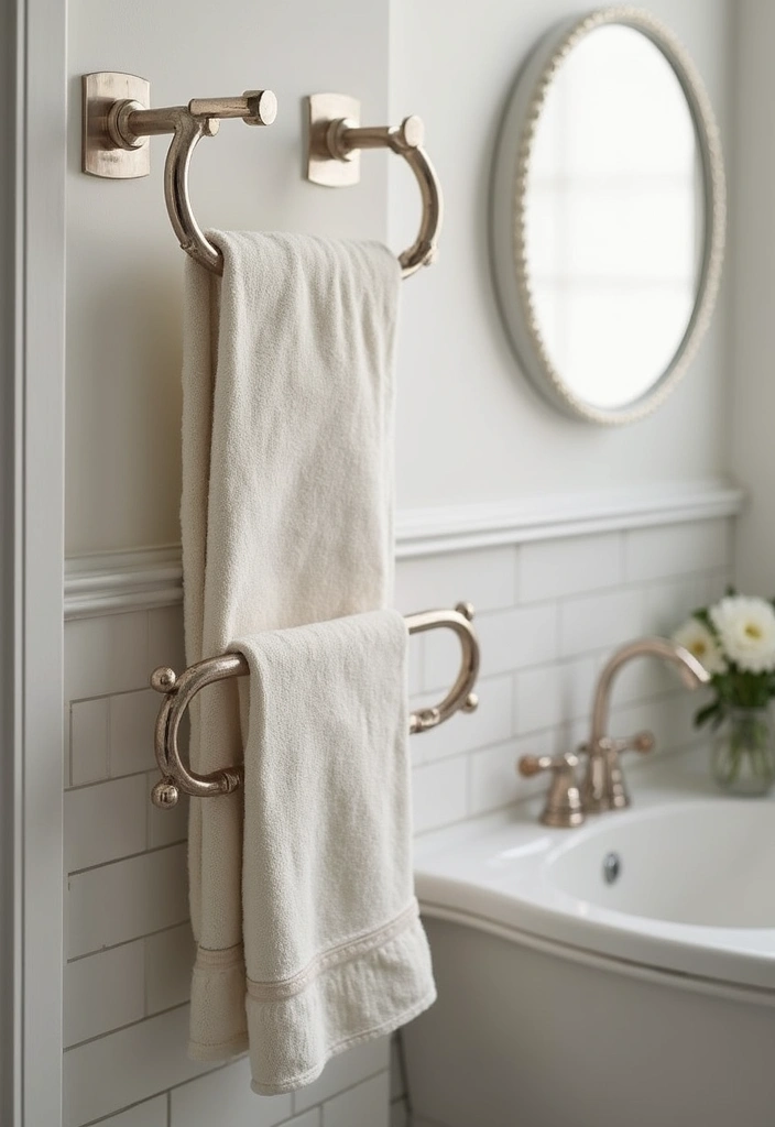 30 Small Bathroom Storage Ideas That Save Space Beautifully 10. Towel Racks and Hooks