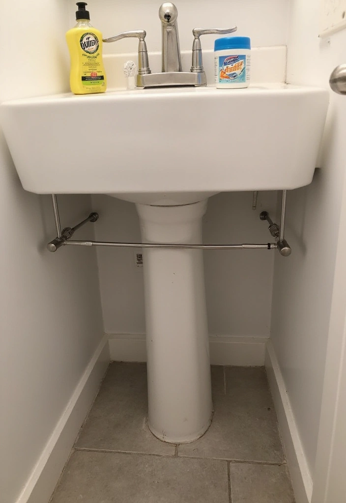 30 Small Bathroom Storage Ideas That Save Space Beautifully 19. Tension Rods for Extra Space