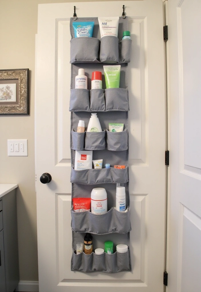 30 Small Bathroom Storage Ideas That Save Space Beautifully 22. Bathroom Organizers on Doors
