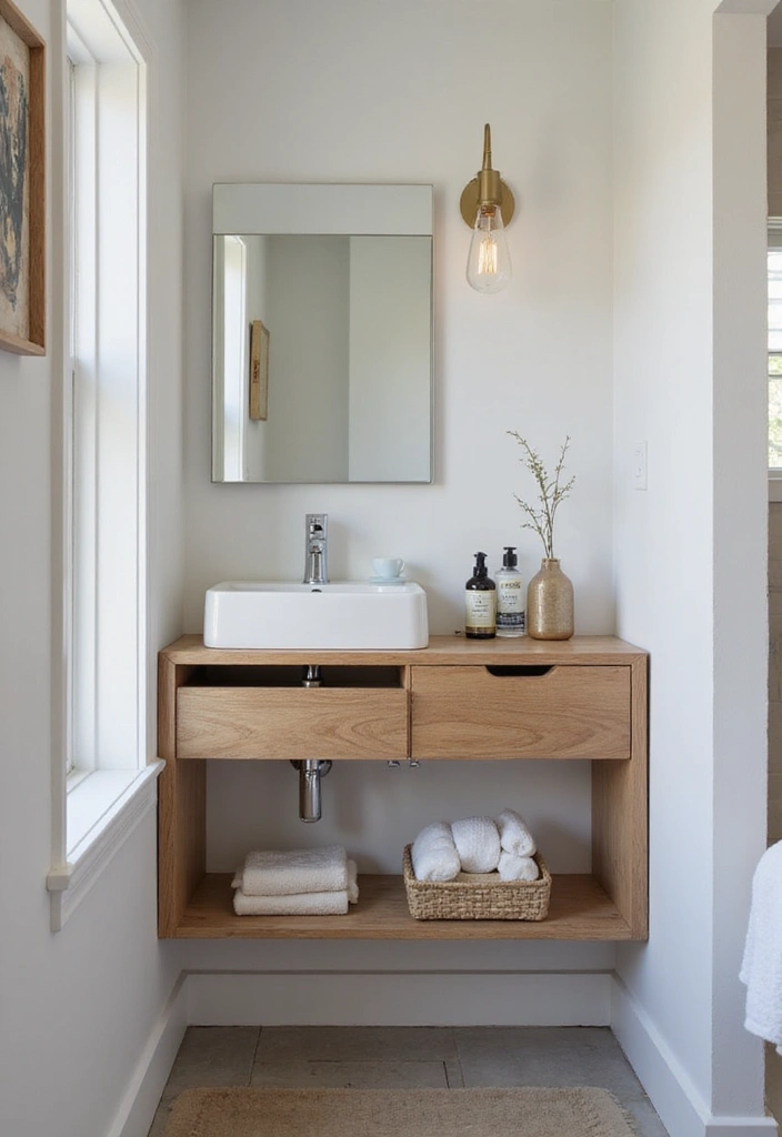 30 Small Bathroom Storage Ideas That Save Space Beautifully 26. Floating Nightstand