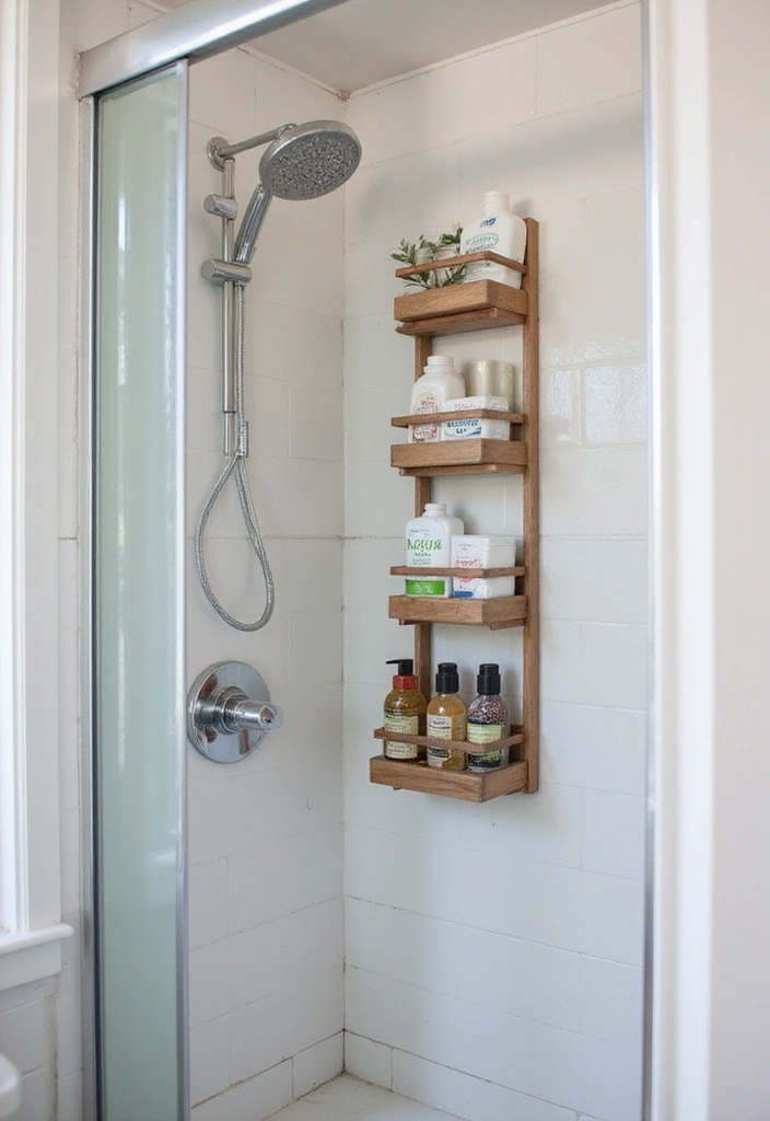 30 Small Bathroom Storage Ideas That Save Space Beautifully 7. Shower Caddy