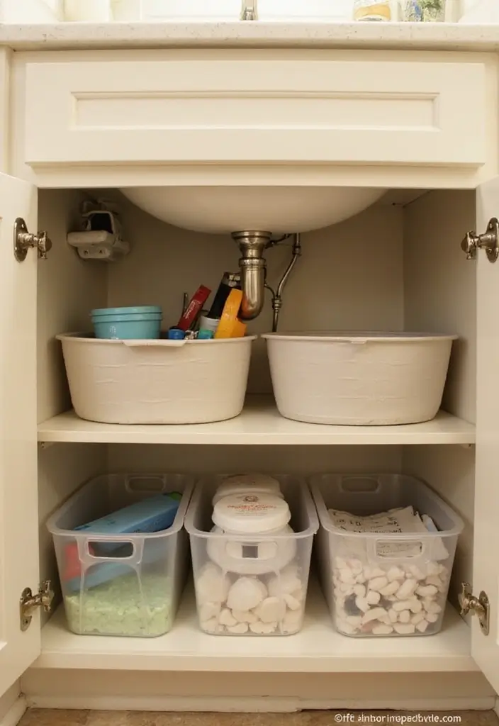30 Small Bathroom Storage Ideas That Save Space Beautifully 8. Under Sink Storage Solutions