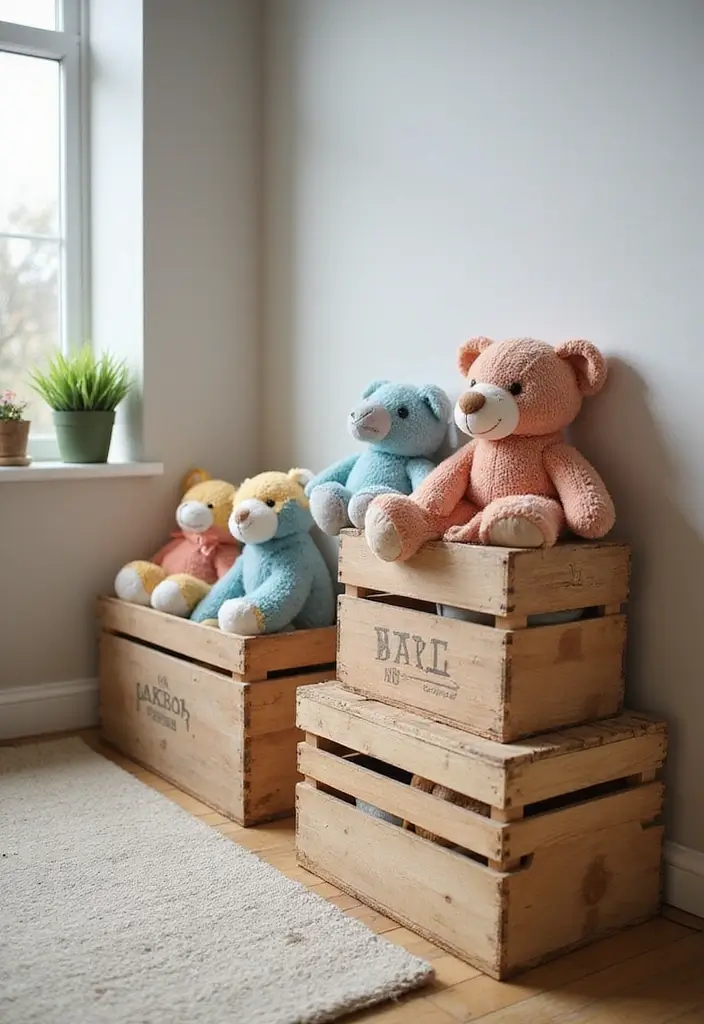 30 Stuffed Animal Storage Ideas That Kids Will Love - 14. Repurposed Crates