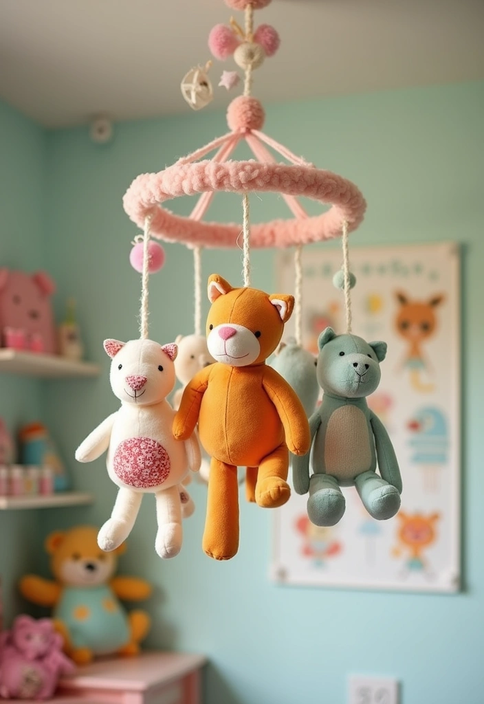 30 Stuffed Animal Storage Ideas That Kids Will Love - 27. Stuffed Animal Mobile