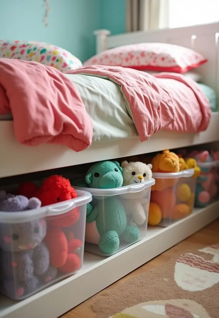 30 Stuffed Animal Storage Ideas That Kids Will Love - 3. Under-Bed Storage Solutions