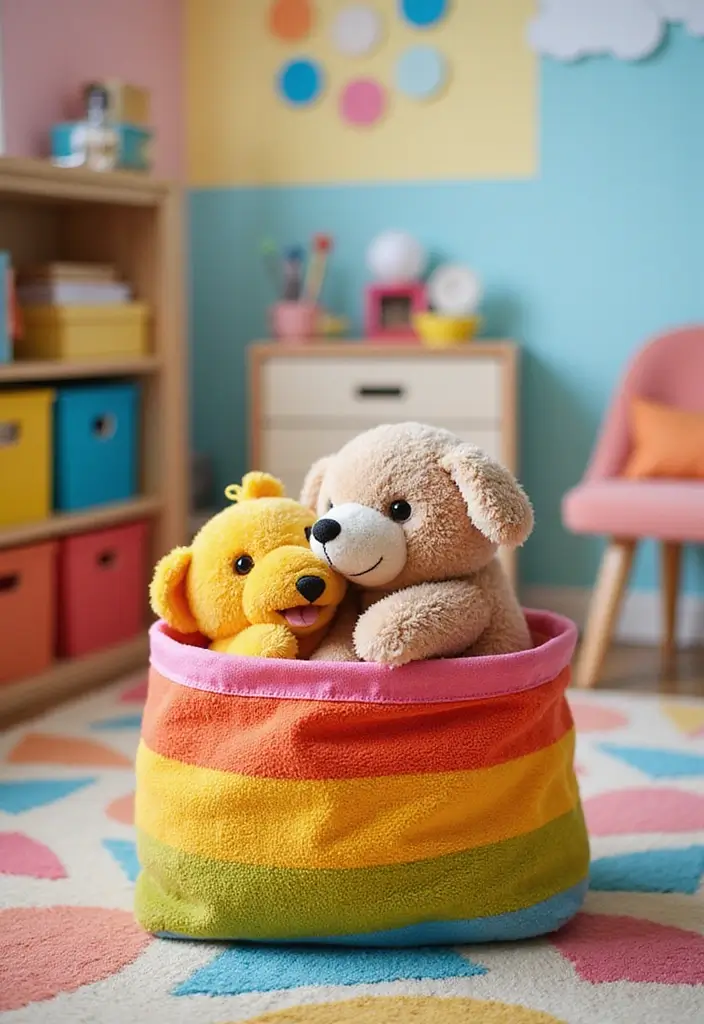 30 Stuffed Animal Storage Ideas That Kids Will Love - 7. Fabric Storage Bags