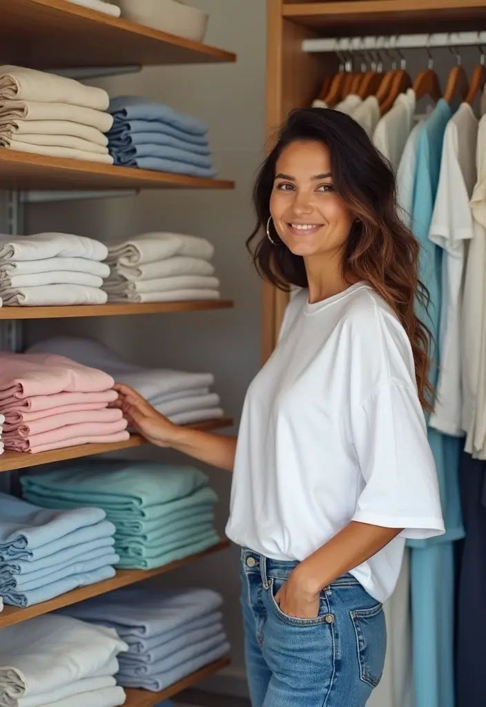 30 T Shirt Storage Ideas for a Perfectly Folded Closet 12. Stackable Storage Bins