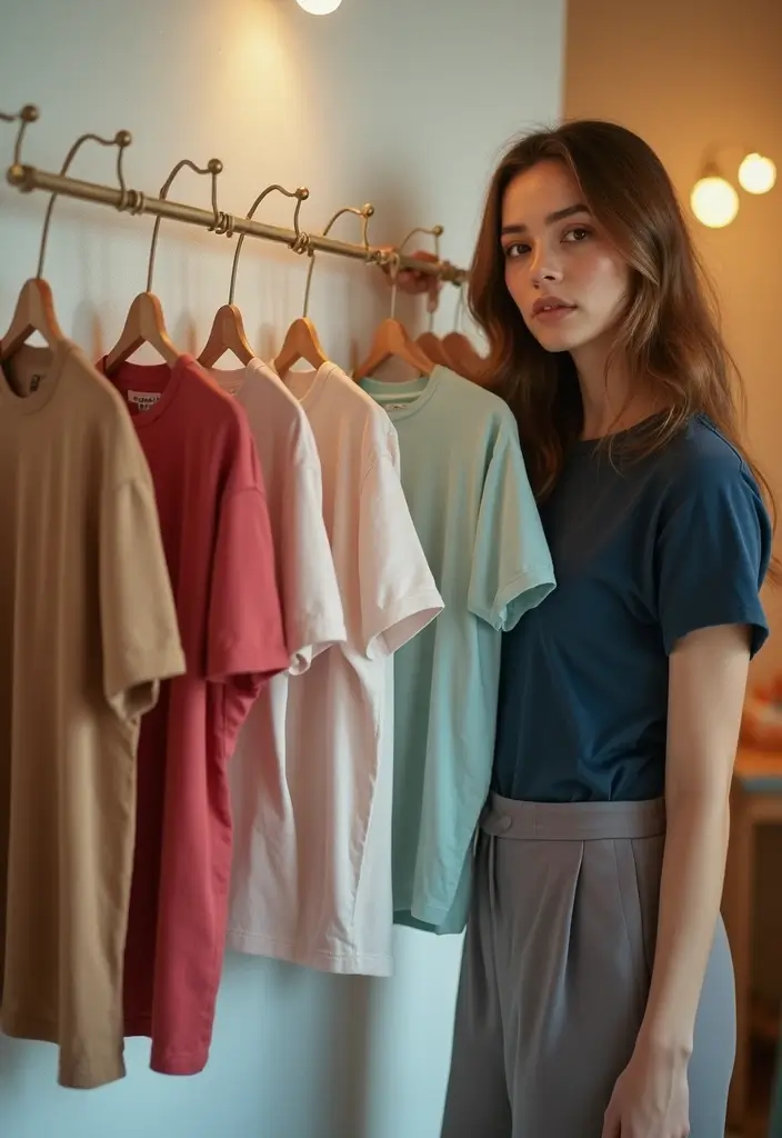 30 T Shirt Storage Ideas for a Perfectly Folded Closet 14. Use Wall Mounted Hooks