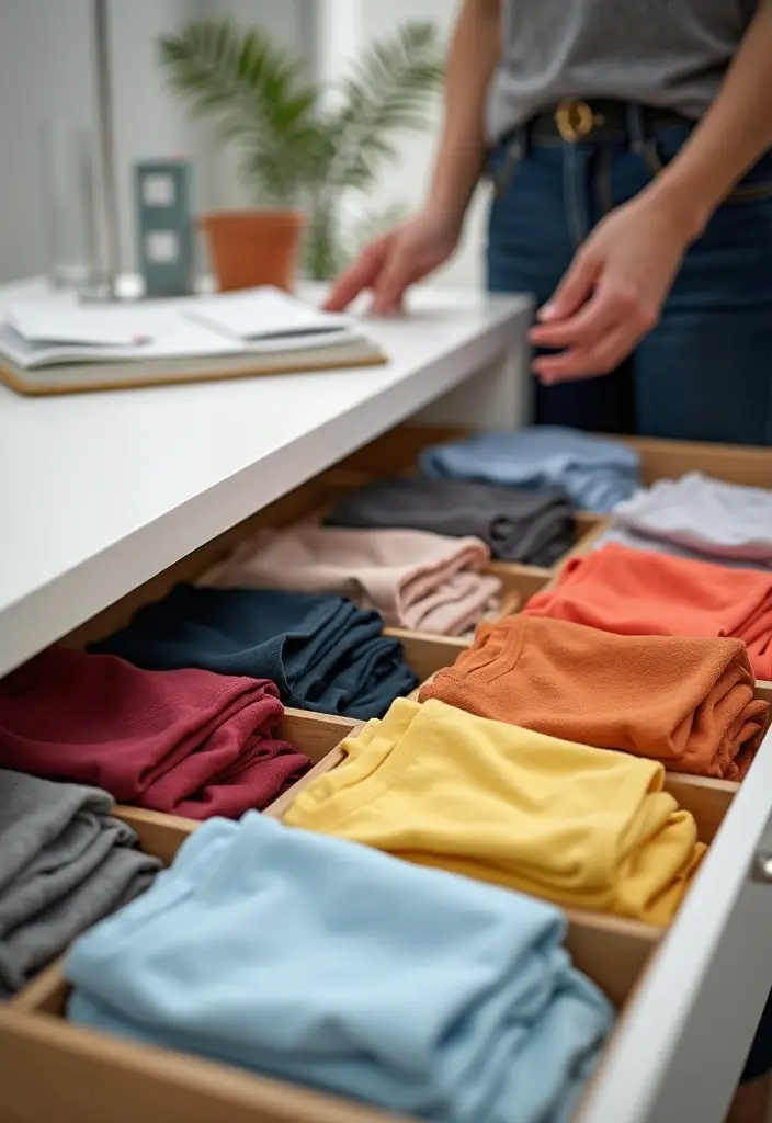 30 T Shirt Storage Ideas for a Perfectly Folded Closet 2. Drawer Dividers for Instant Organization