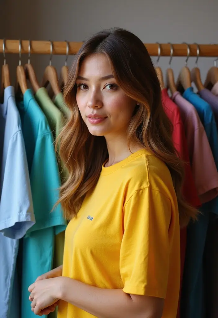 30 T Shirt Storage Ideas for a Perfectly Folded Closet 6. Color Coded T Shirt Arrangement