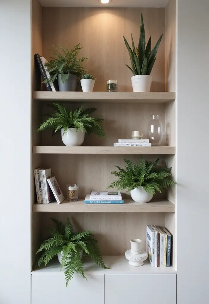 30 Tiny Home Storage Ideas to Make the Most of Small Spaces 65 30 Tiny Home Storage Ideas to Make the Most of Small Spaces - 11. Niche Shelving