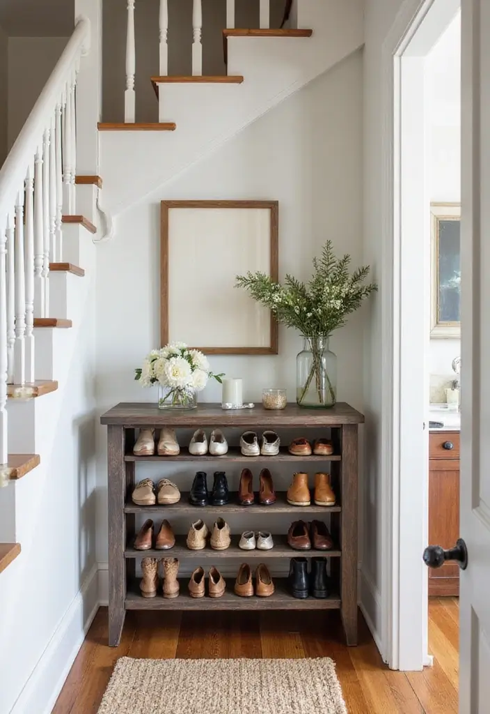 30 Tiny Home Storage Ideas to Make the Most of Small Spaces 159 30 Tiny Home Storage Ideas to Make the Most of Small Spaces - 25. Shoe Racks Under Stairs