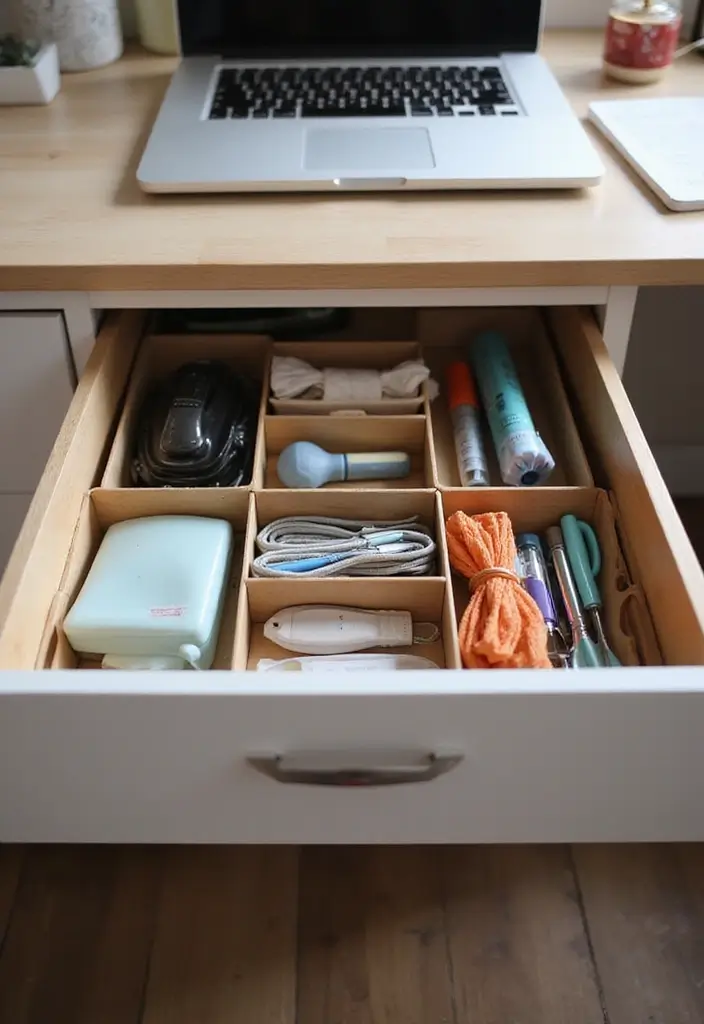 30 Tiny Home Storage Ideas to Make the Most of Small Spaces 173 30 Tiny Home Storage Ideas to Make the Most of Small Spaces - 27. Desk Drawer Organizers