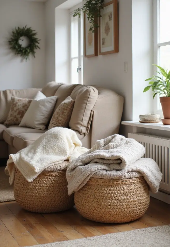 30 Tiny Home Storage Ideas to Make the Most of Small Spaces 180 30 Tiny Home Storage Ideas to Make the Most of Small Spaces - 28. Baskets for Soft Items