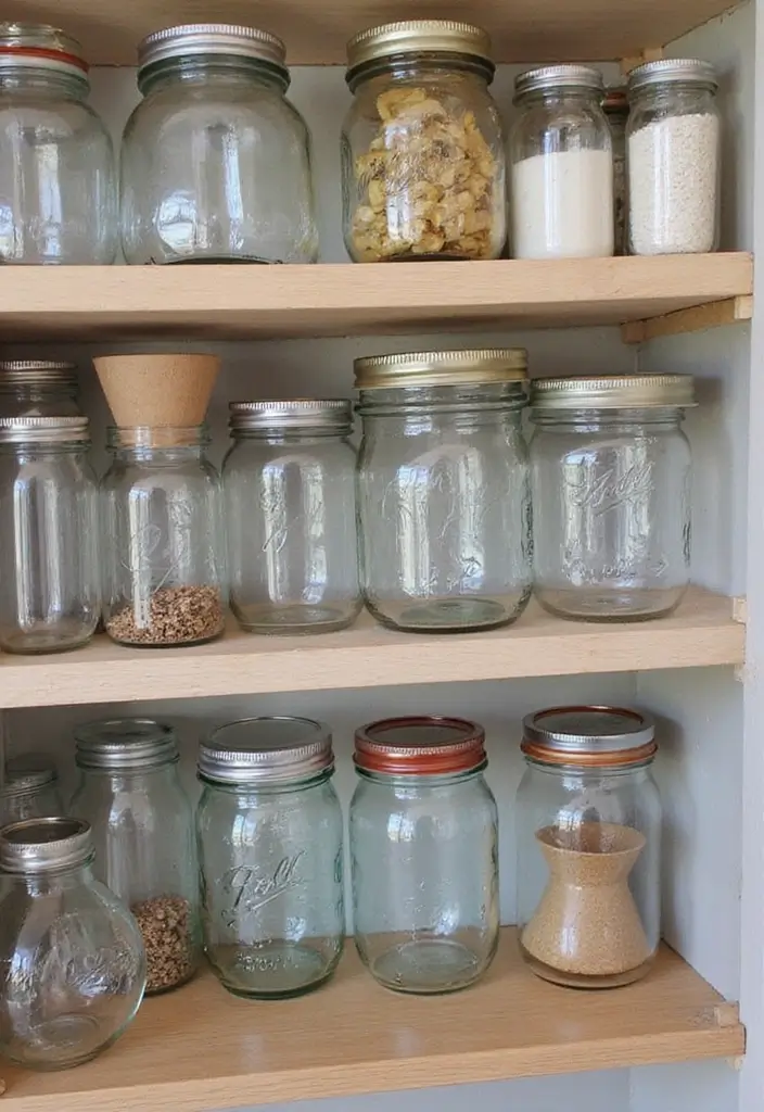 30 Tiny Home Storage Ideas to Make the Most of Small Spaces 187 30 Tiny Home Storage Ideas to Make the Most of Small Spaces - 29. Upcycled Jar Storage