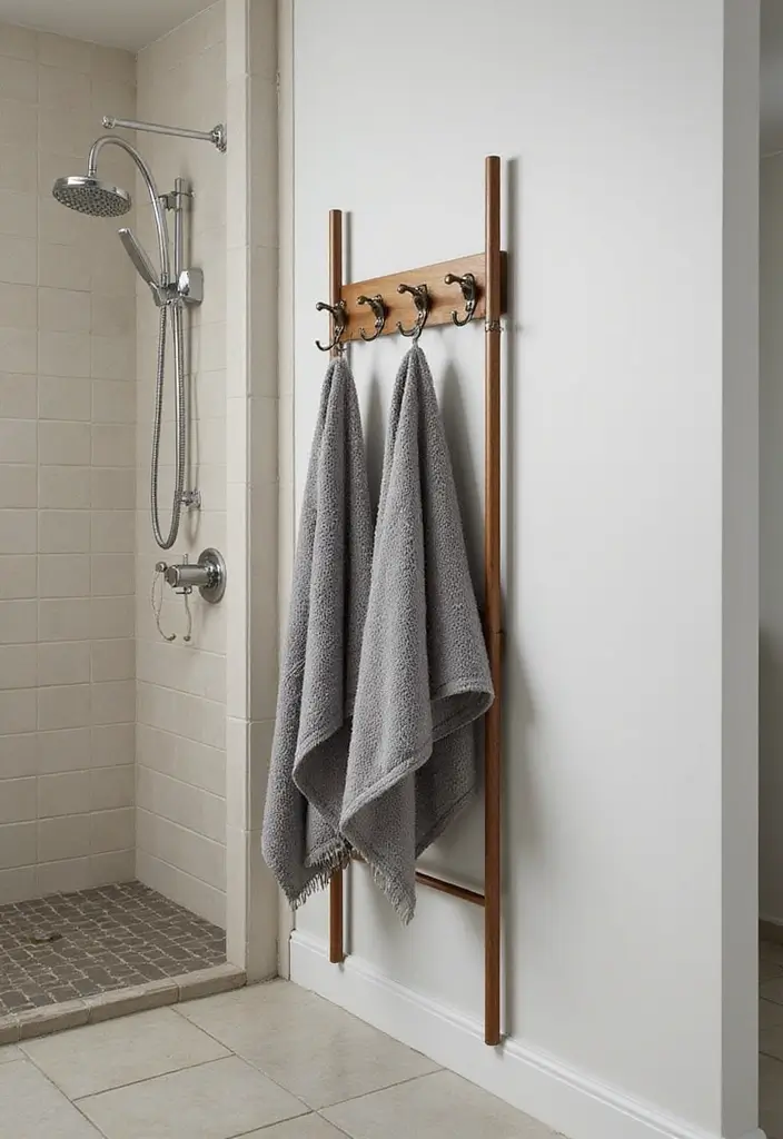 30 Towel Storage Ideas That Are Stylish and Space-Saving - 12. Towel Racks with Hooks