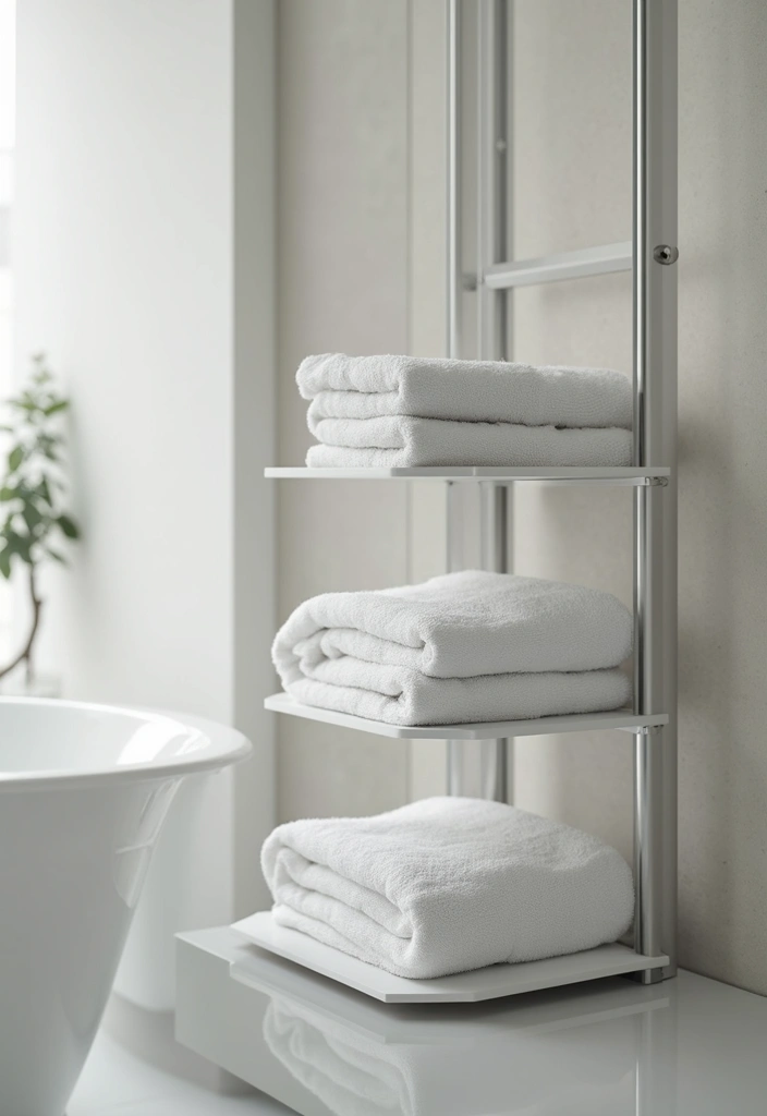 30 Towel Storage Ideas That Are Stylish and Space-Saving - 15. Minimalist Towel Shelf