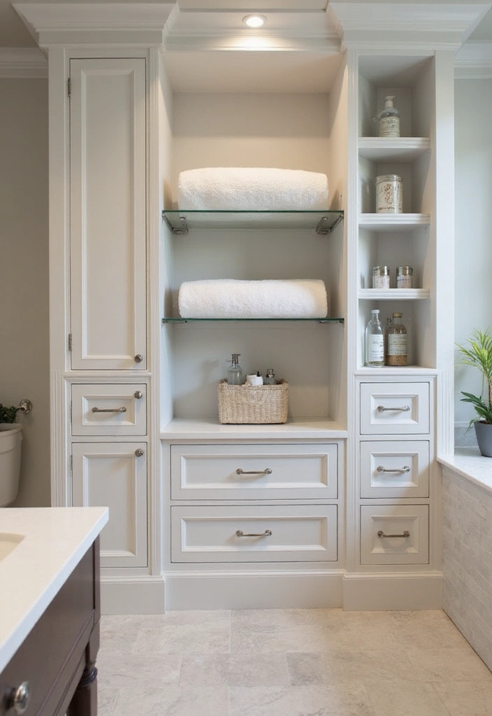 30 Towel Storage Ideas That Are Stylish and Space-Saving - 19. Custom Built-In Towel Storage