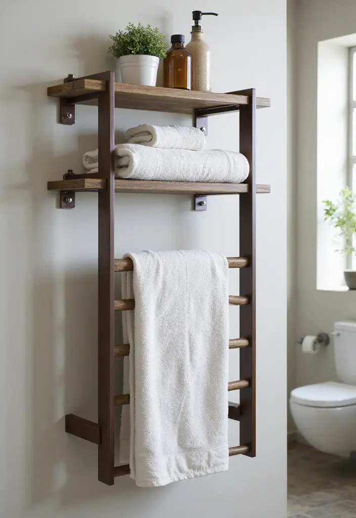 30 Towel Storage Ideas That Are Stylish and Space-Saving - 5. Towel Racks with Shelves