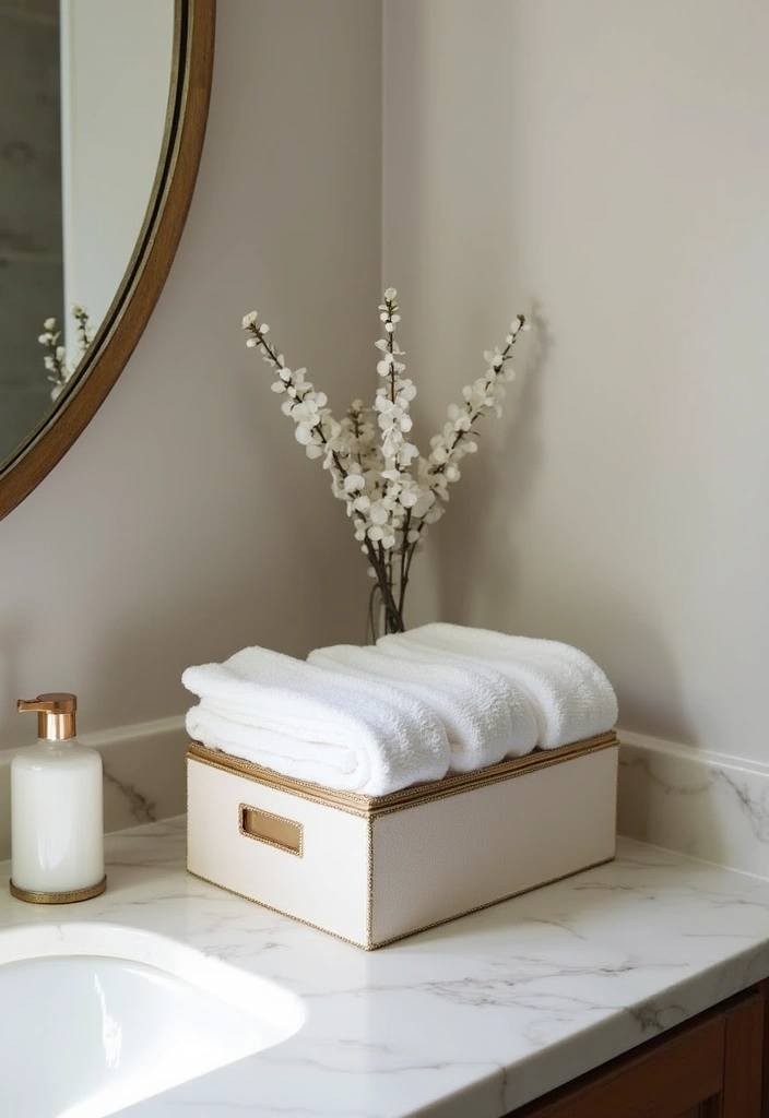 30 Towel Storage Ideas That Are Stylish and Space-Saving - 7. Decorative Towel Storage Boxes