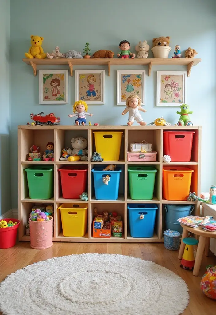 30 Toy Storage Ideas to Keep Playtime Organized and Fun - 11. Color-Coded Bins for Easy Sorting