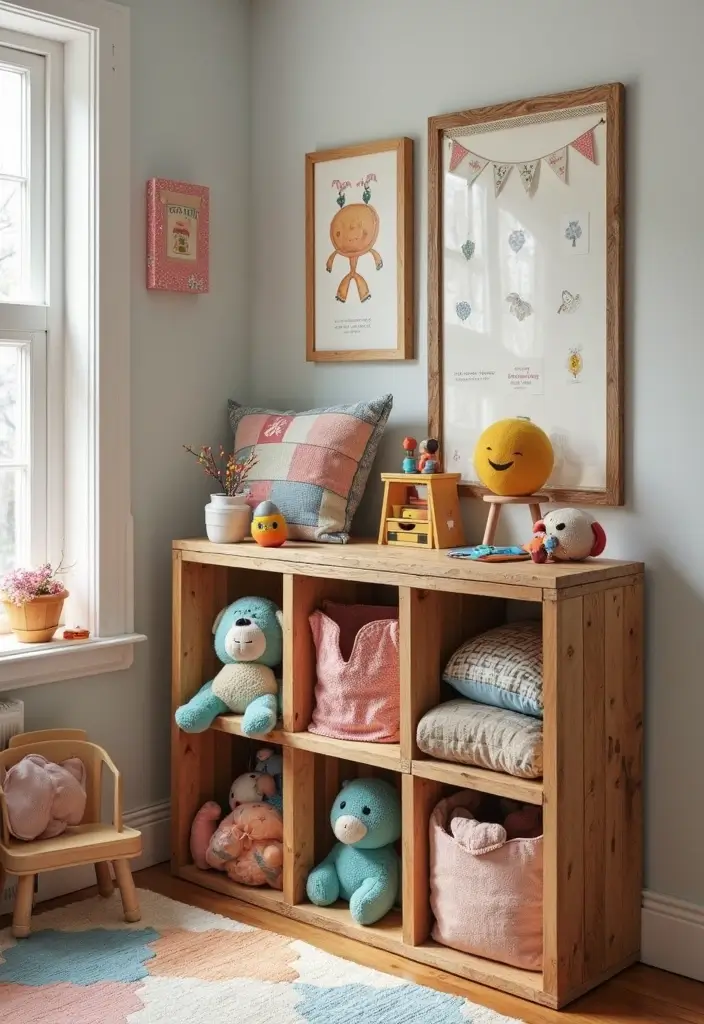 30 Toy Storage Ideas to Keep Playtime Organized and Fun - 14. Crate and Pallet Combo Storage