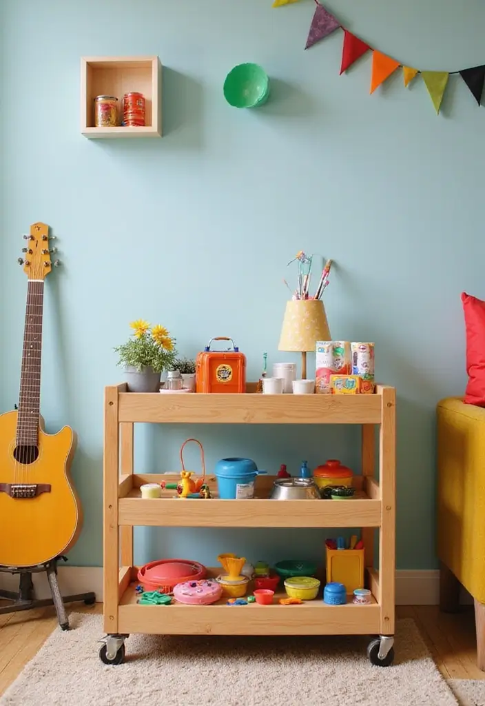 30 Toy Storage Ideas to Keep Playtime Organized and Fun - 15. Rolling Carts for Versatile Storage