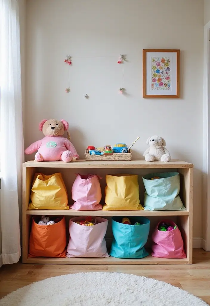 30 Toy Storage Ideas to Keep Playtime Organized and Fun - 21. Reusable Grocery Bags as Toy Storage