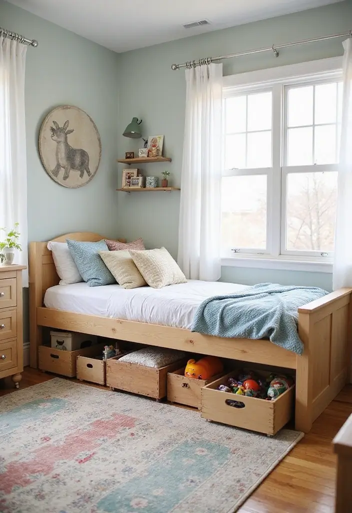 30 Toy Storage Ideas to Keep Playtime Organized and Fun - 22. Toy Storage Under the Bed
