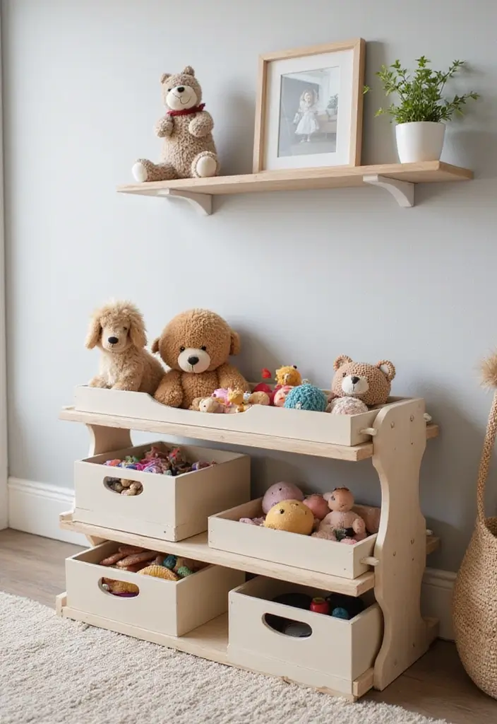30 Toy Storage Ideas to Keep Playtime Organized and Fun - 23. Chic Toy Trays for Easy Access