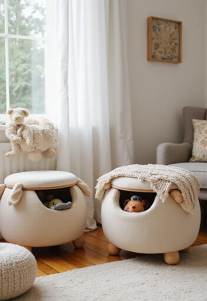 30 Toy Storage Ideas to Keep Playtime Organized and Fun - 29. Toy Stools with Storage Compartments