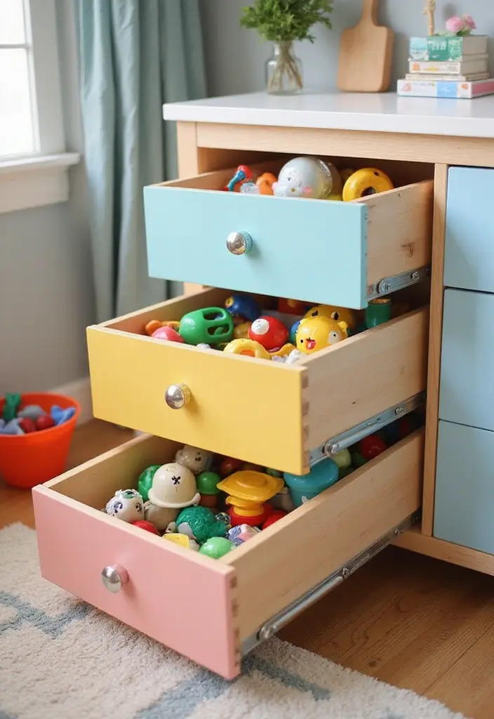 30 Toy Storage Ideas to Keep Playtime Organized and Fun - 8. Drawer Systems for Easy Access