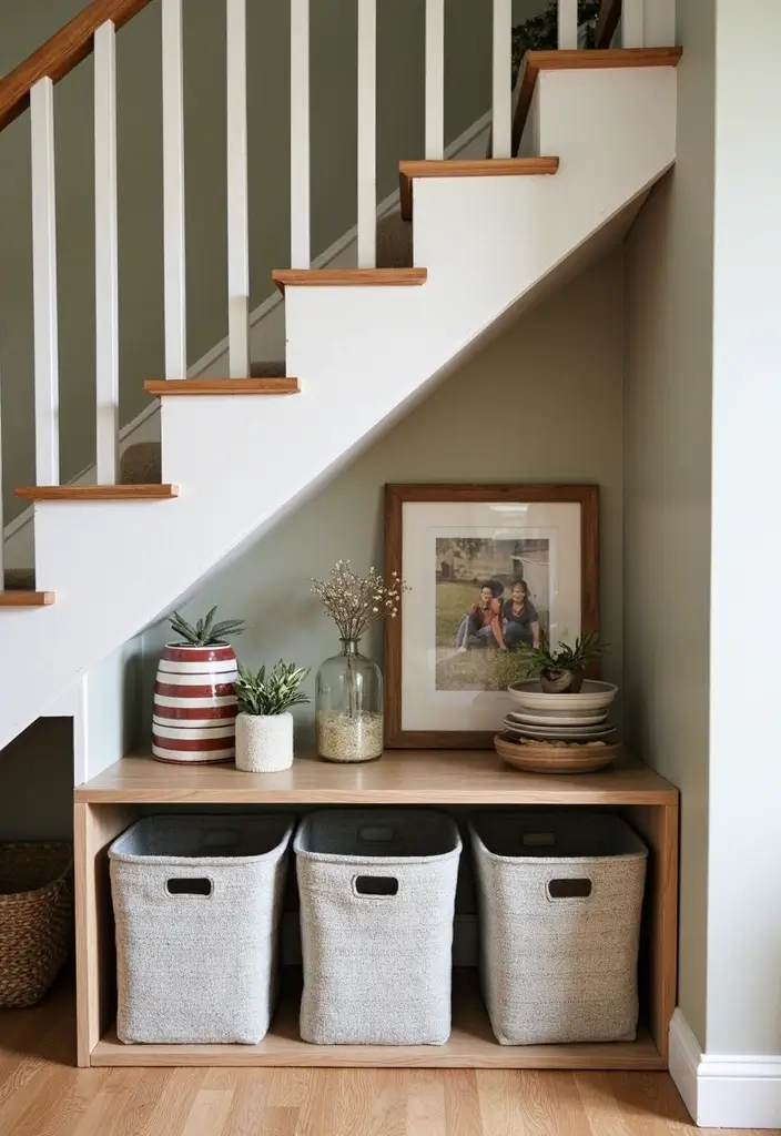 30 Under Stair Storage Ideas That Maximize Hidden Space 16. Memory Box Storage