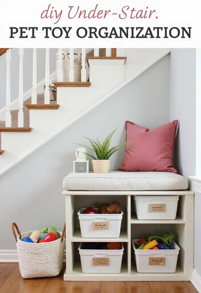 30 Under Stair Storage Ideas That Maximize Hidden Space 24. Pet Toy Organization