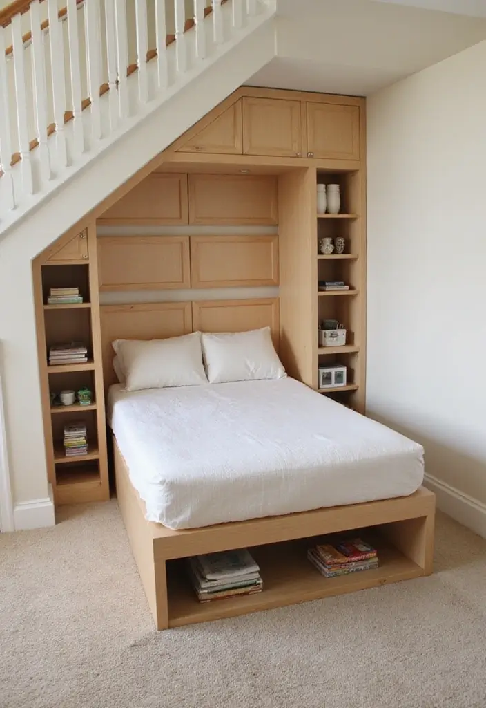 30 Under Stair Storage Ideas That Maximize Hidden Space 30. Under Stair Murphy Bed