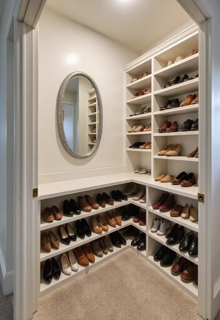 30 Under Stair Storage Ideas That Maximize Hidden Space 6. Stylish Shoe Closet