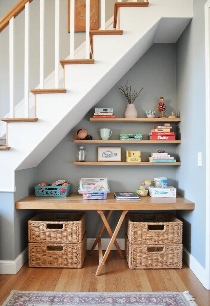 30 Under Stair Storage Ideas That Maximize Hidden Space 9. Game Storage Haven